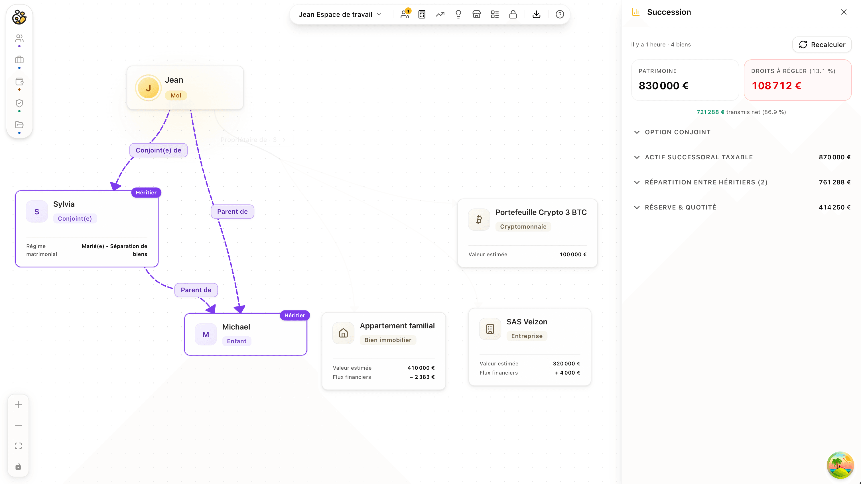 Shouldr — Visualisation de succession avec arbre familial et calcul des droits